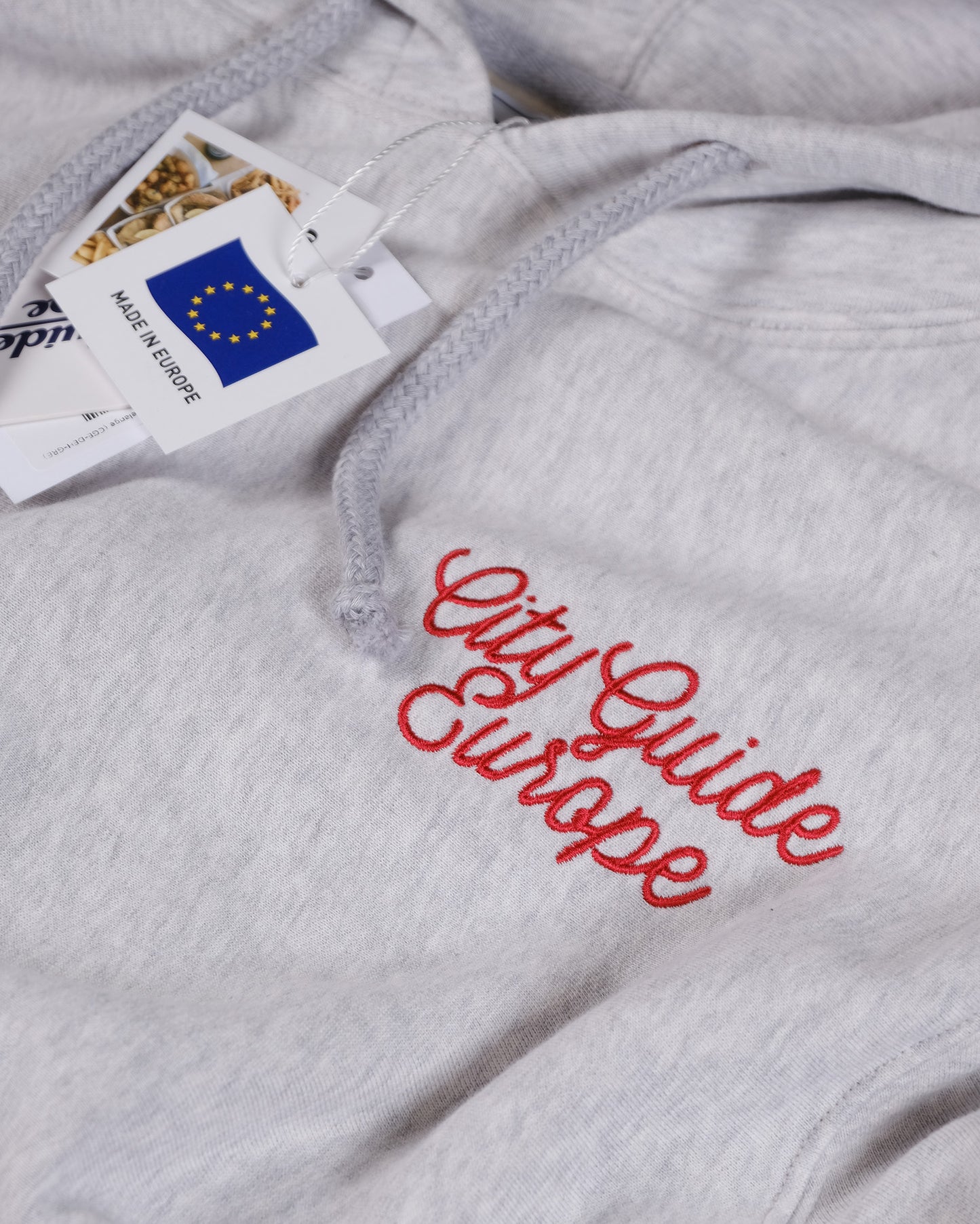 Deco Embroidery Hoodie Grey Melange