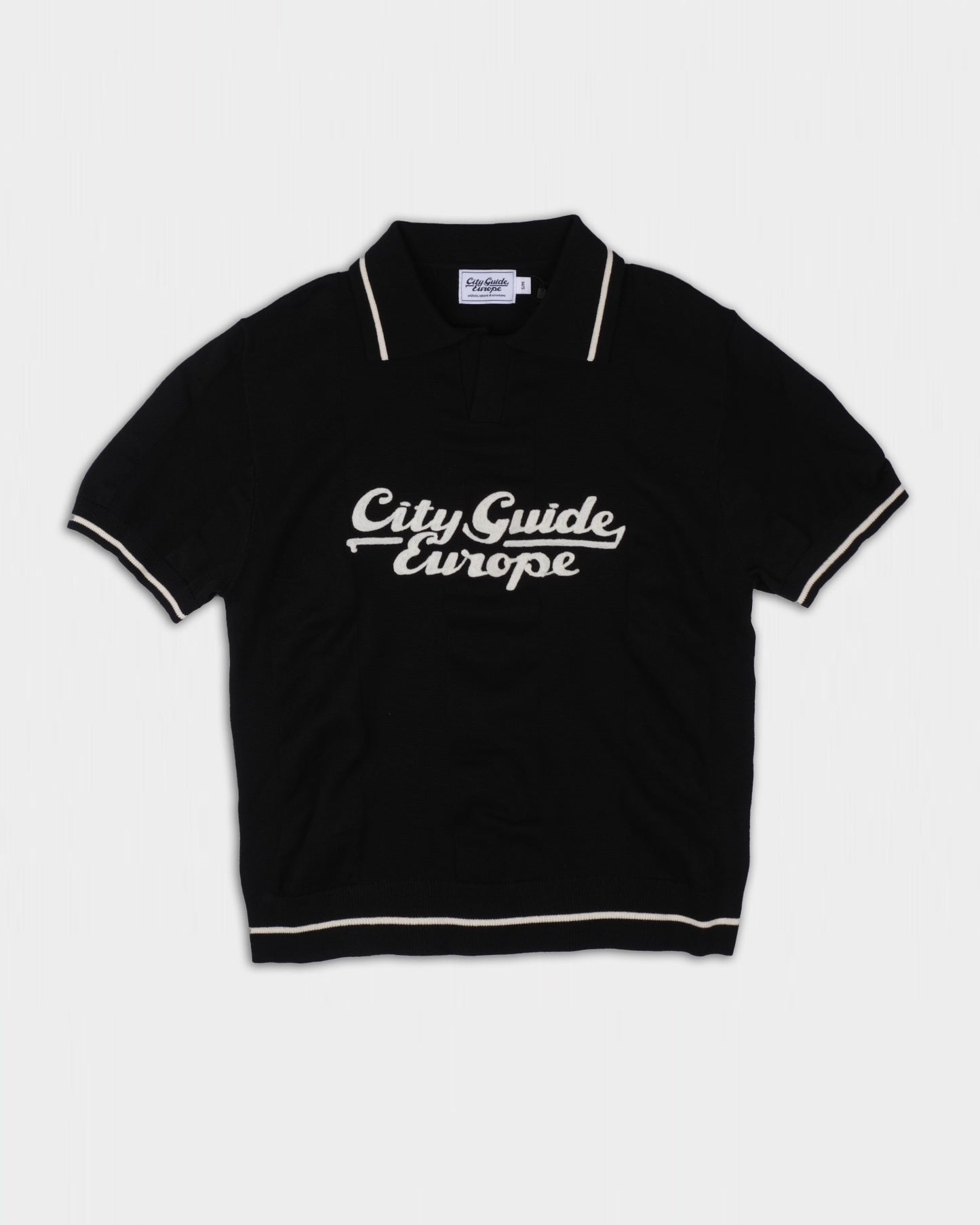 La Spezia Knitted Shortsleeve Polo Black