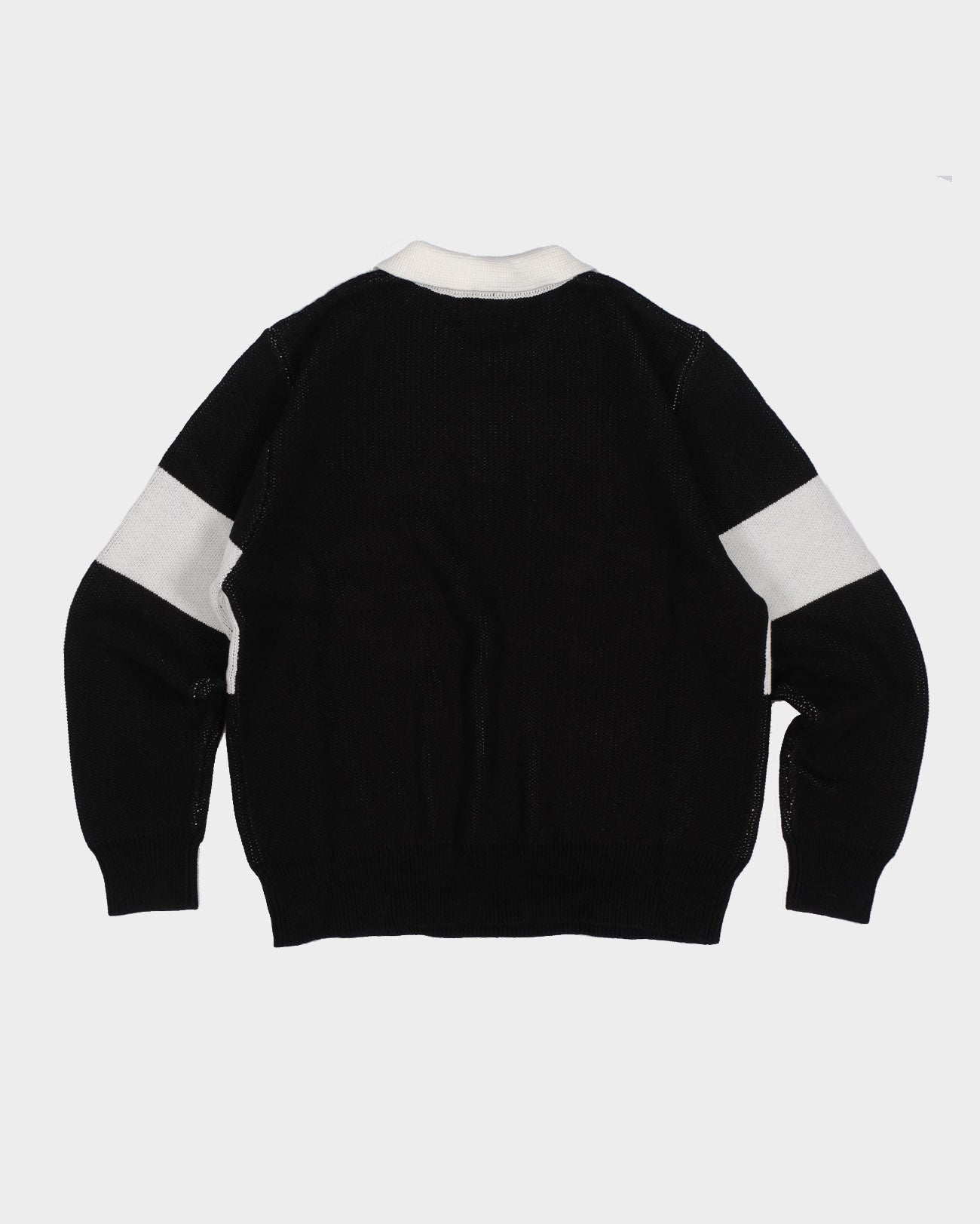 Menton Heavy Knitted Polo Black/Ivory
