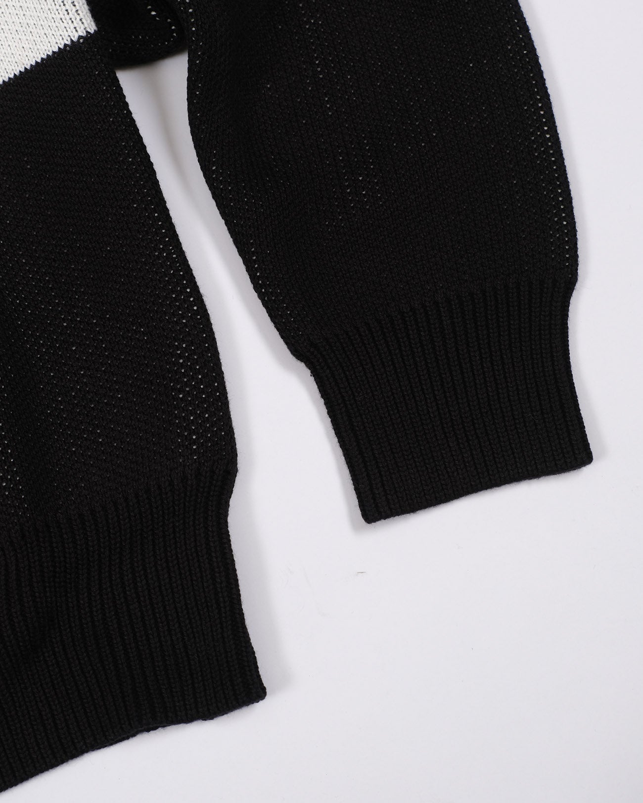 Menton Heavy Knitted Polo Black/Ivory