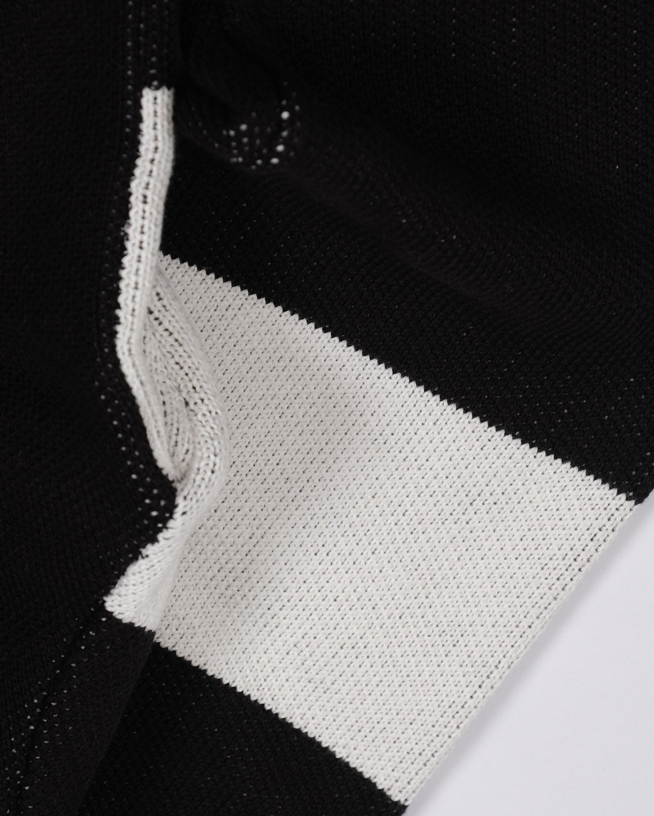 Menton Heavy Knitted Polo Black/Ivory