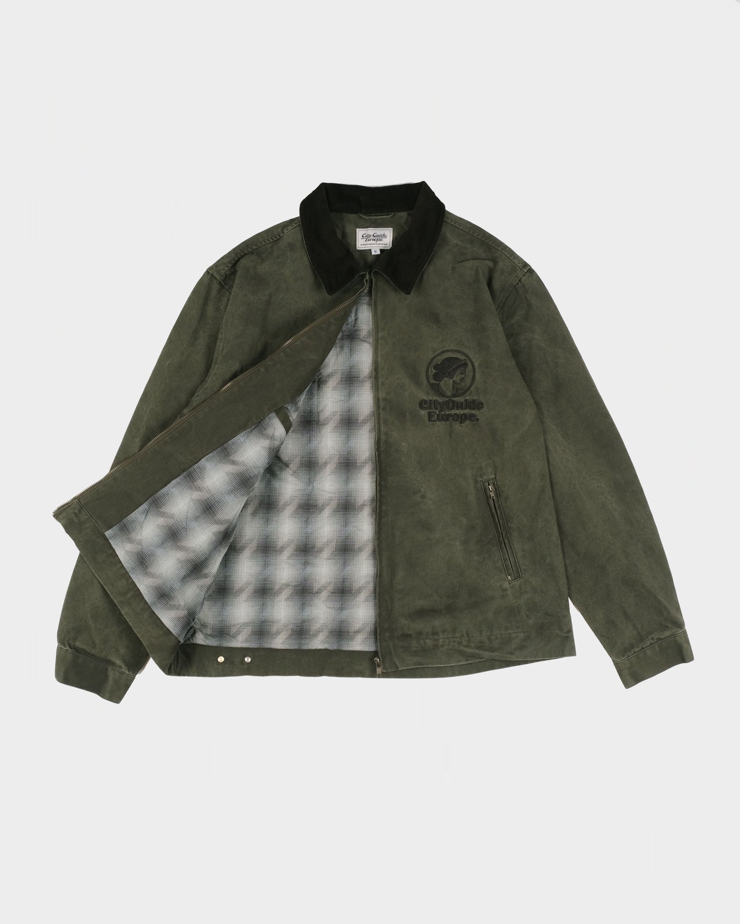 Porto Work Jacket Washed Pine Green