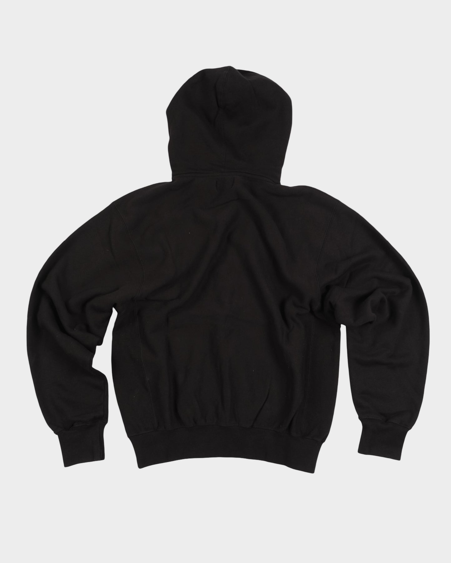 Script Embroidery Hoodie Black