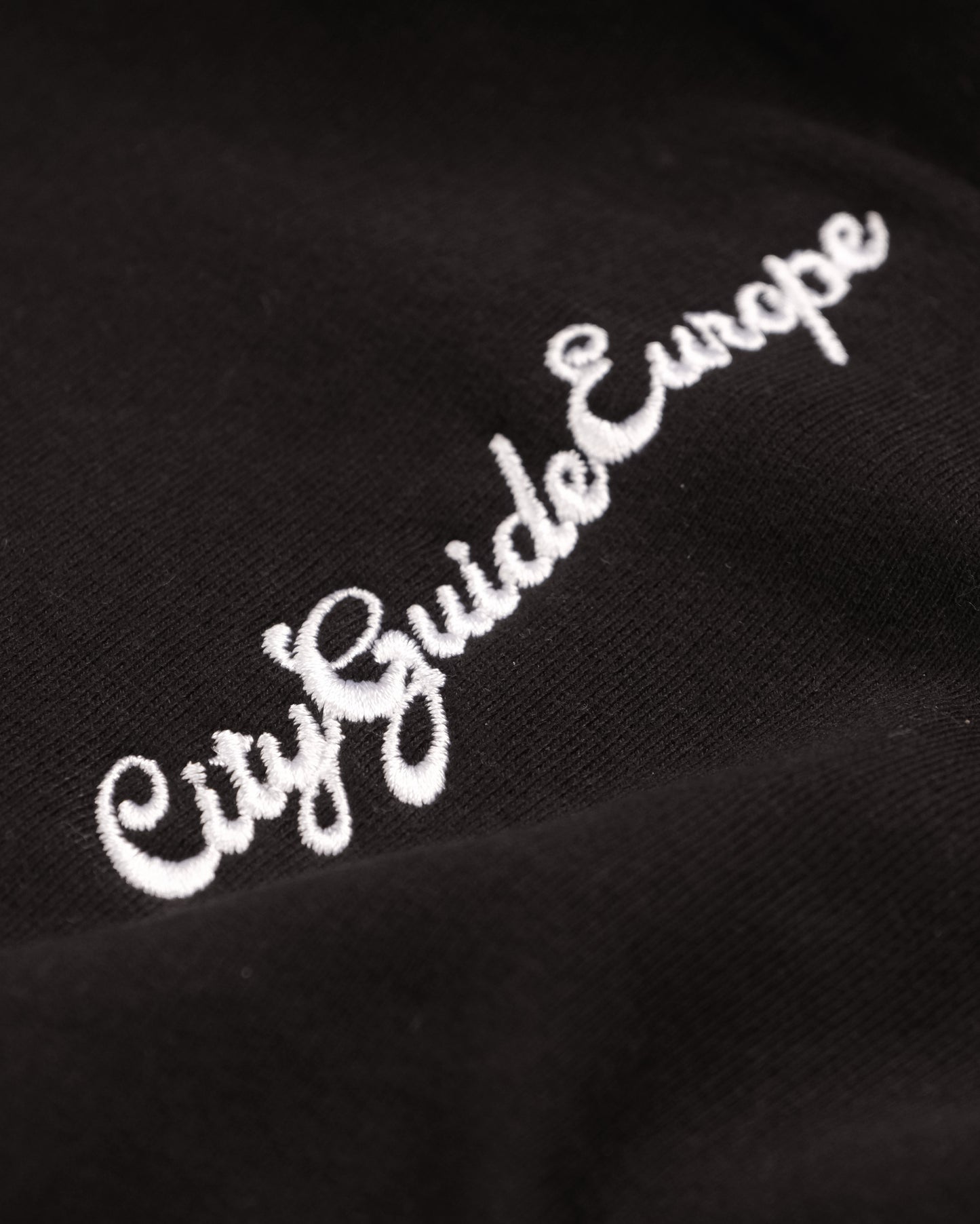 Script Embroidery Hoodie Black