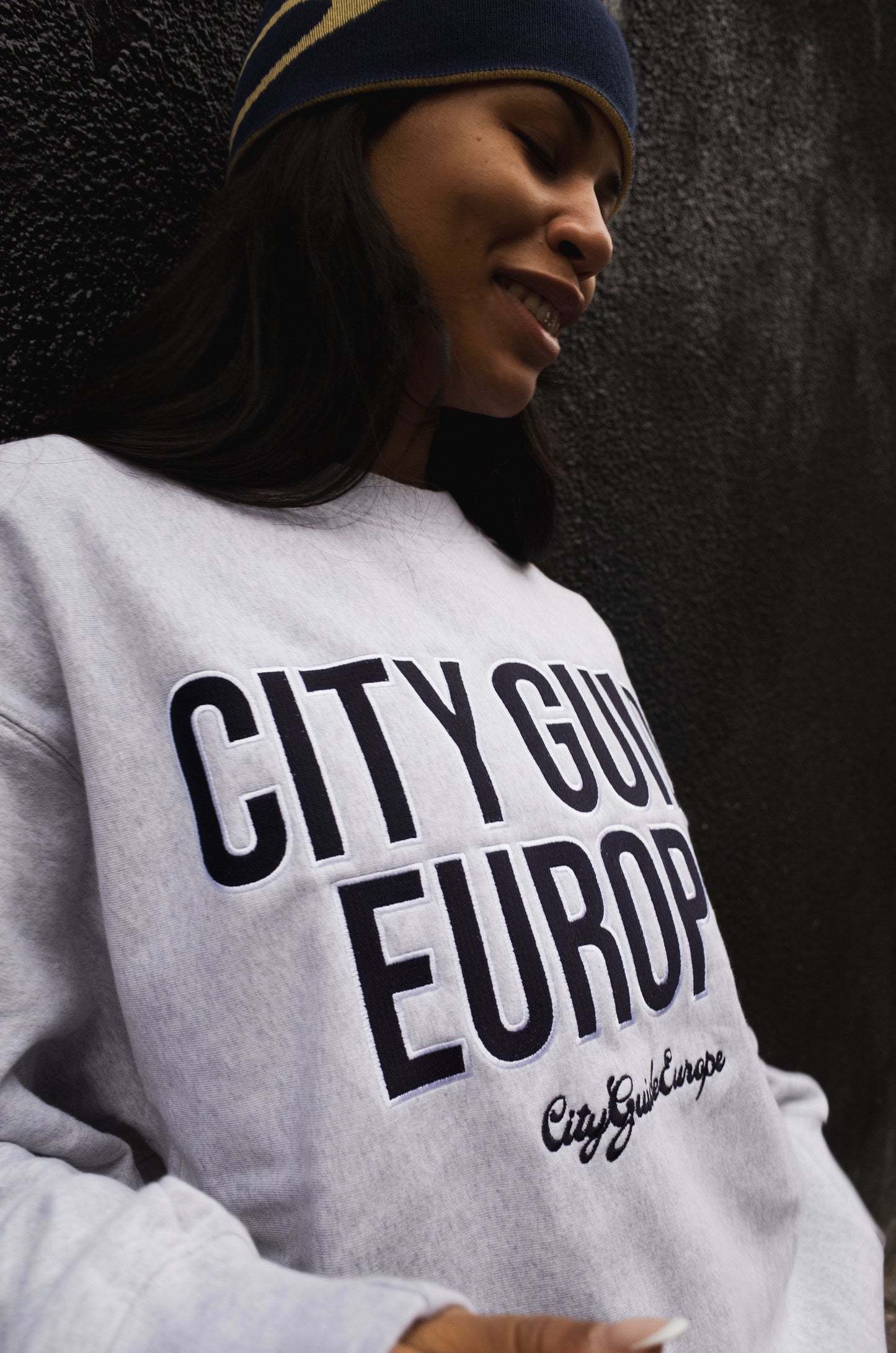 Academy Embroidery Crewneck Melange Grey