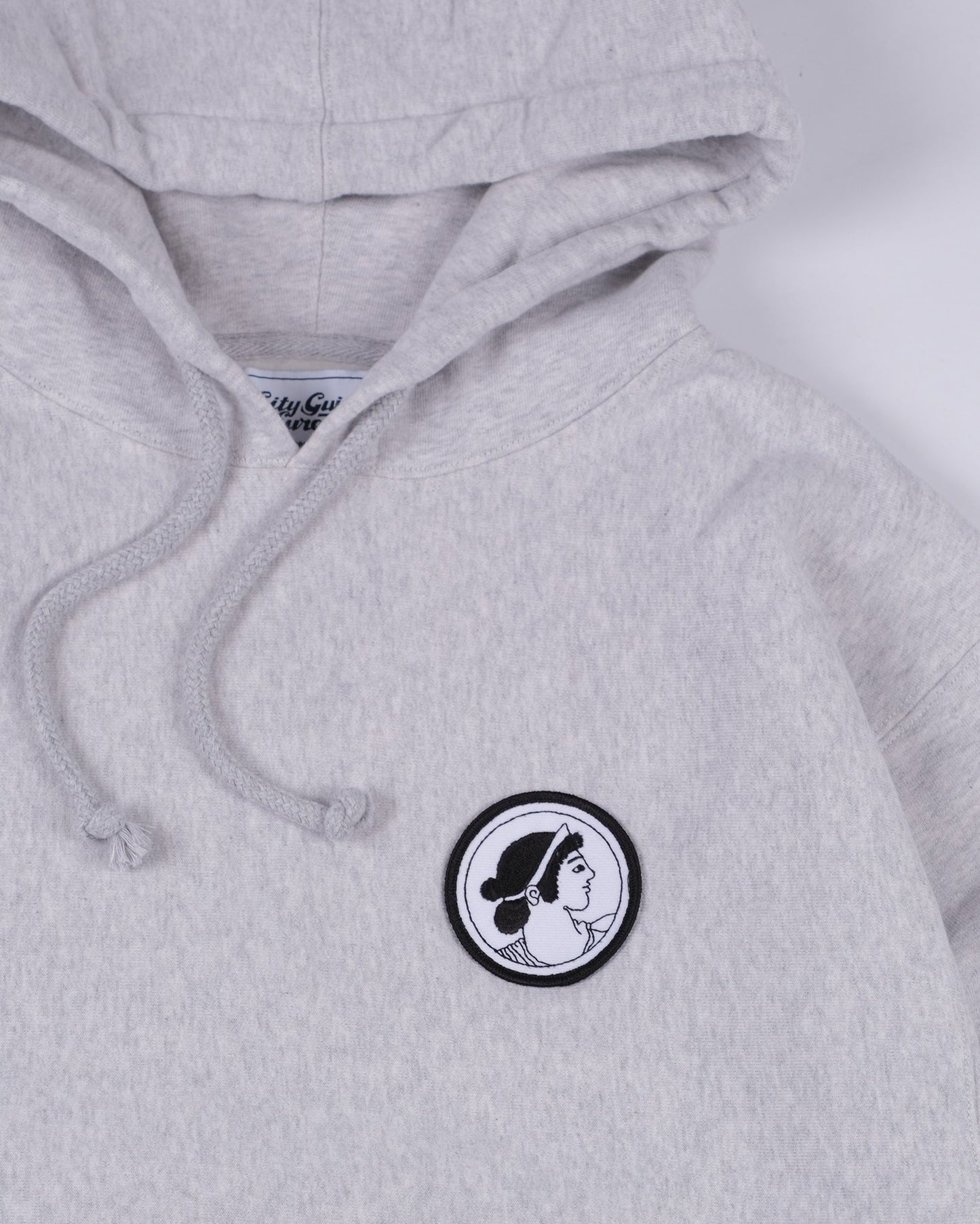 Heroine Patch Hoodie Melange Grey