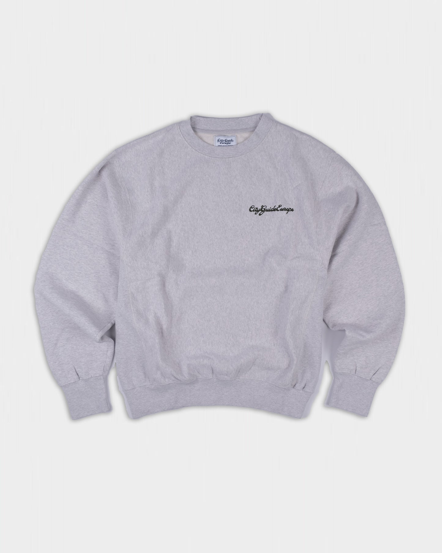 Script Embroidery Crewneck Melange Grey